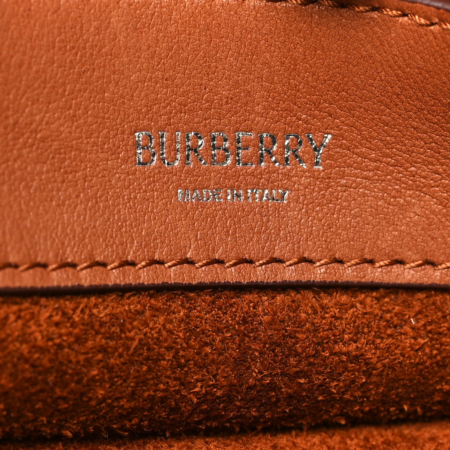 Burberry Suede Small Knight Bag Brown Bruciato 6 of 12