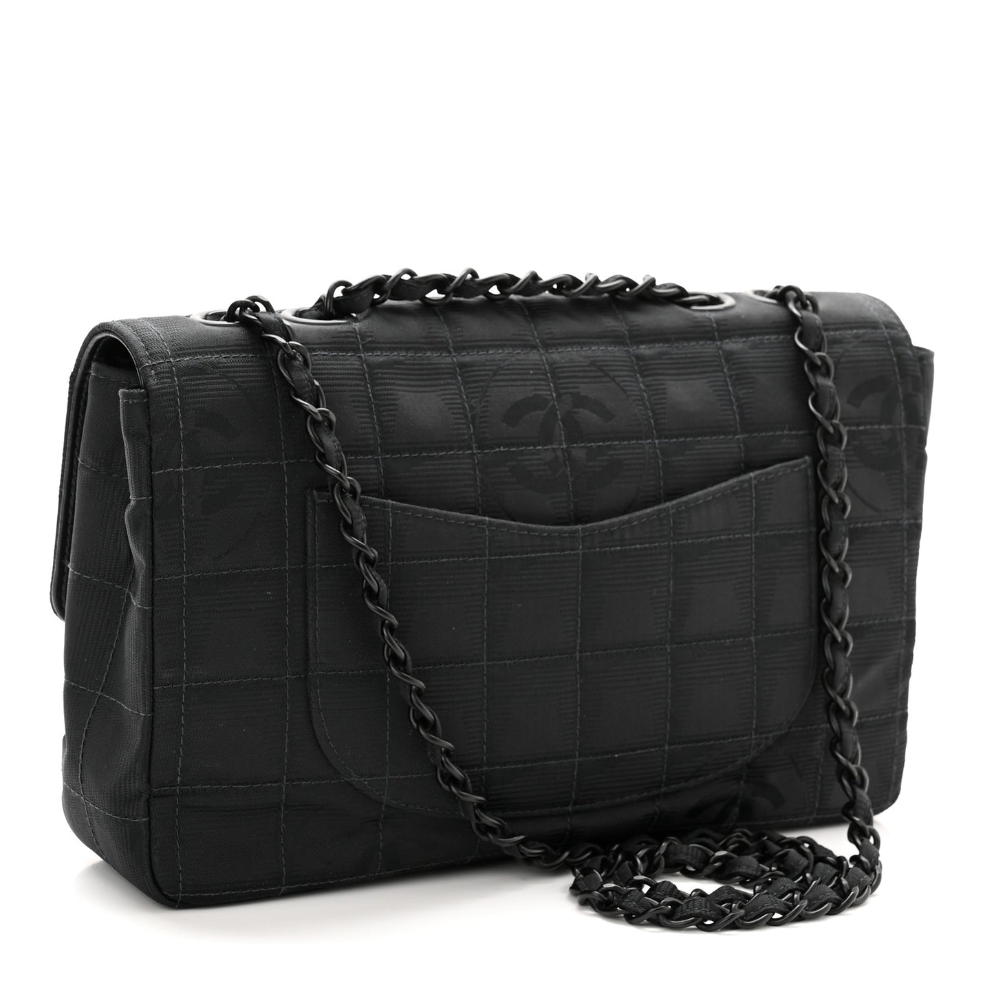 Nylon Medium Travel Flap Black