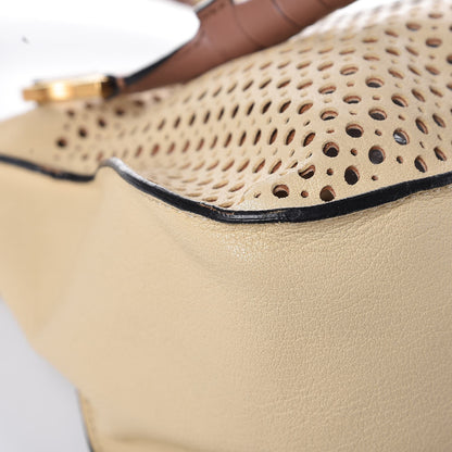 Chloe Calfskin Perforated Medium Marcie Satchel Beige 10 of 17