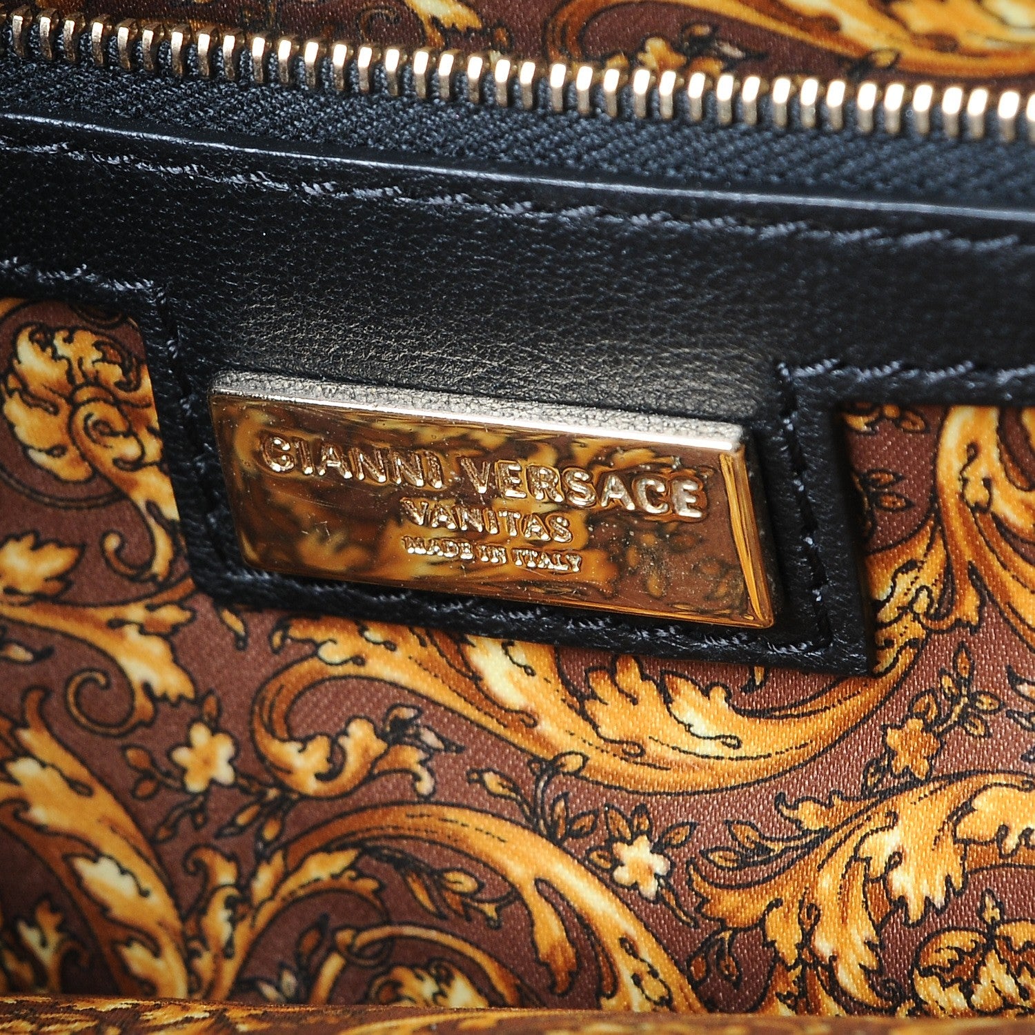 Versace Barocco Quilted Nappa Altea Vanitas Satchel Black 6 of 9
