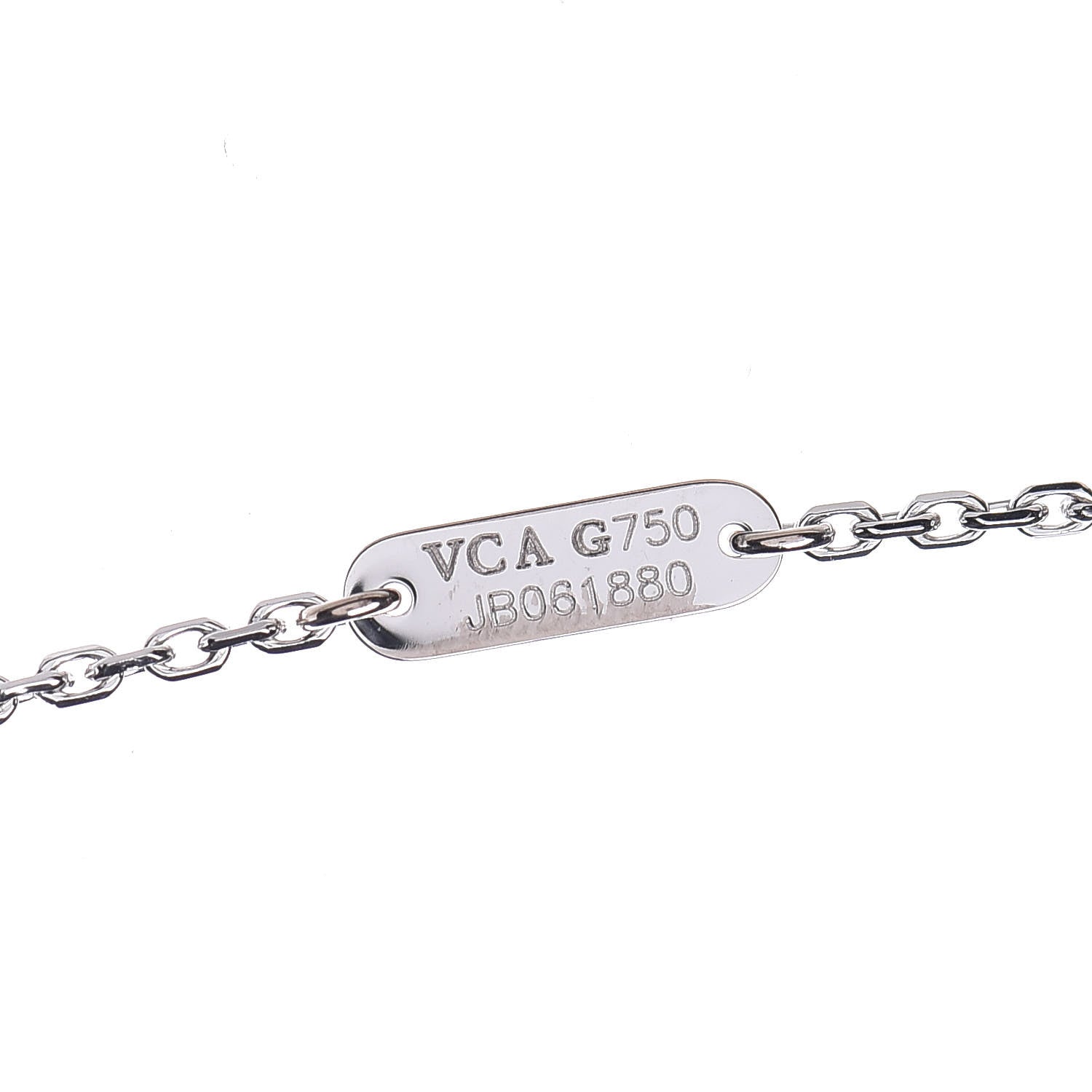 Van Cleef & Arpels 18K White Gold Mother of Pearl Vintage Alhambra Pendant Necklace 5 of 6