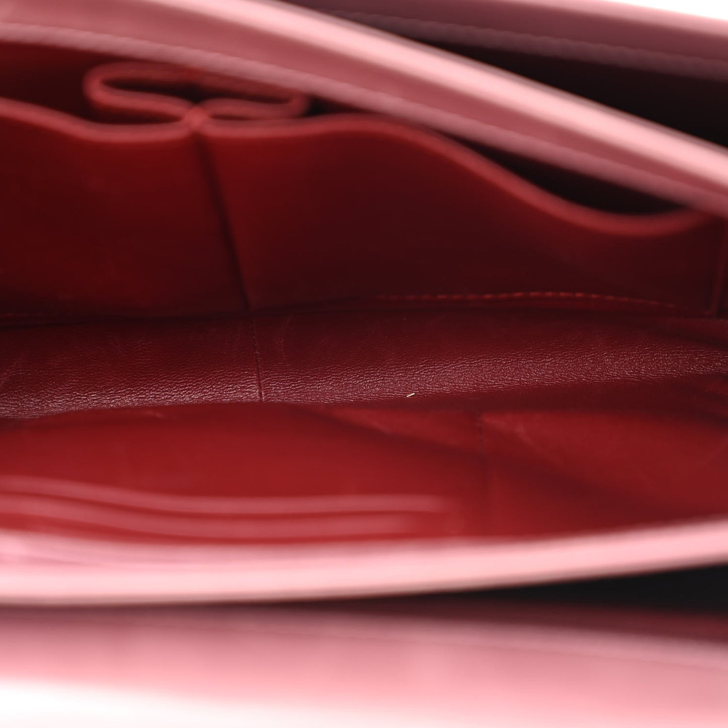 Calfskin Quilted Straight Lined Flap Purple