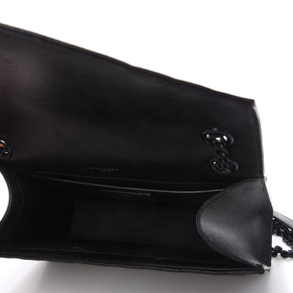 Saint Laurent Grain De Poudre Textured Mixed Matelasse Triquilt Medium Monogram Satchel Black 5 of 10
