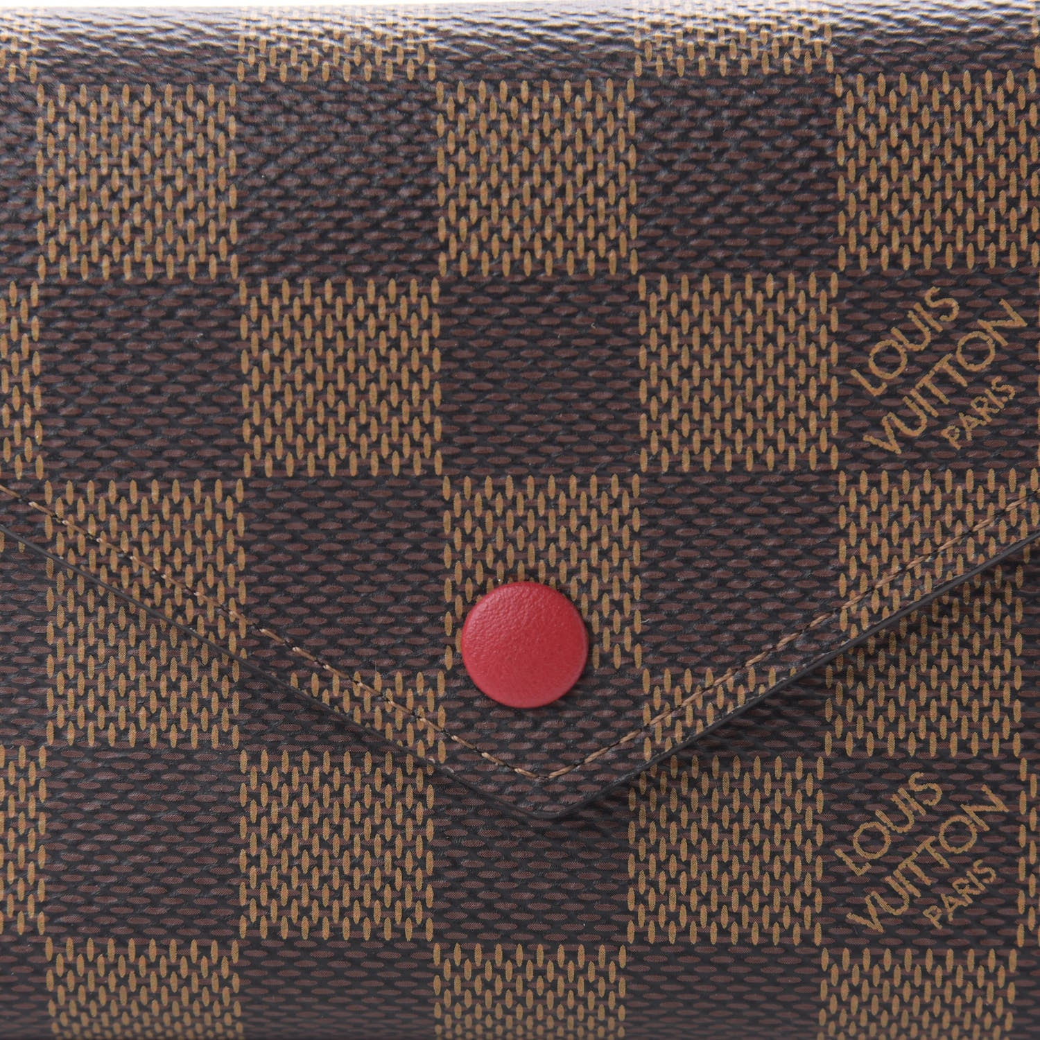 Louis Vuitton Damier Ebene Victorine Wallet Red 9 of 9
