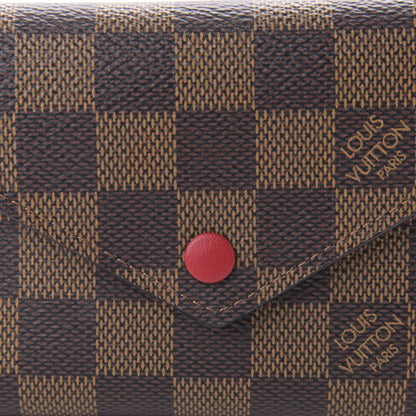 Louis Vuitton Damier Ebene Victorine Wallet Red 9 of 9