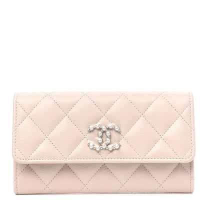 Chanel Caviar Pearl Quilted Coco Candy Wallet Beige 1 of 4