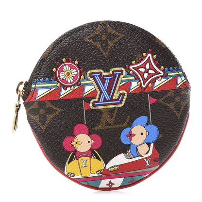 Louis Vuitton Monogram 2020 Christmas Animation Bumper Cars Round Coin Purse Coquelicot 1 of 9