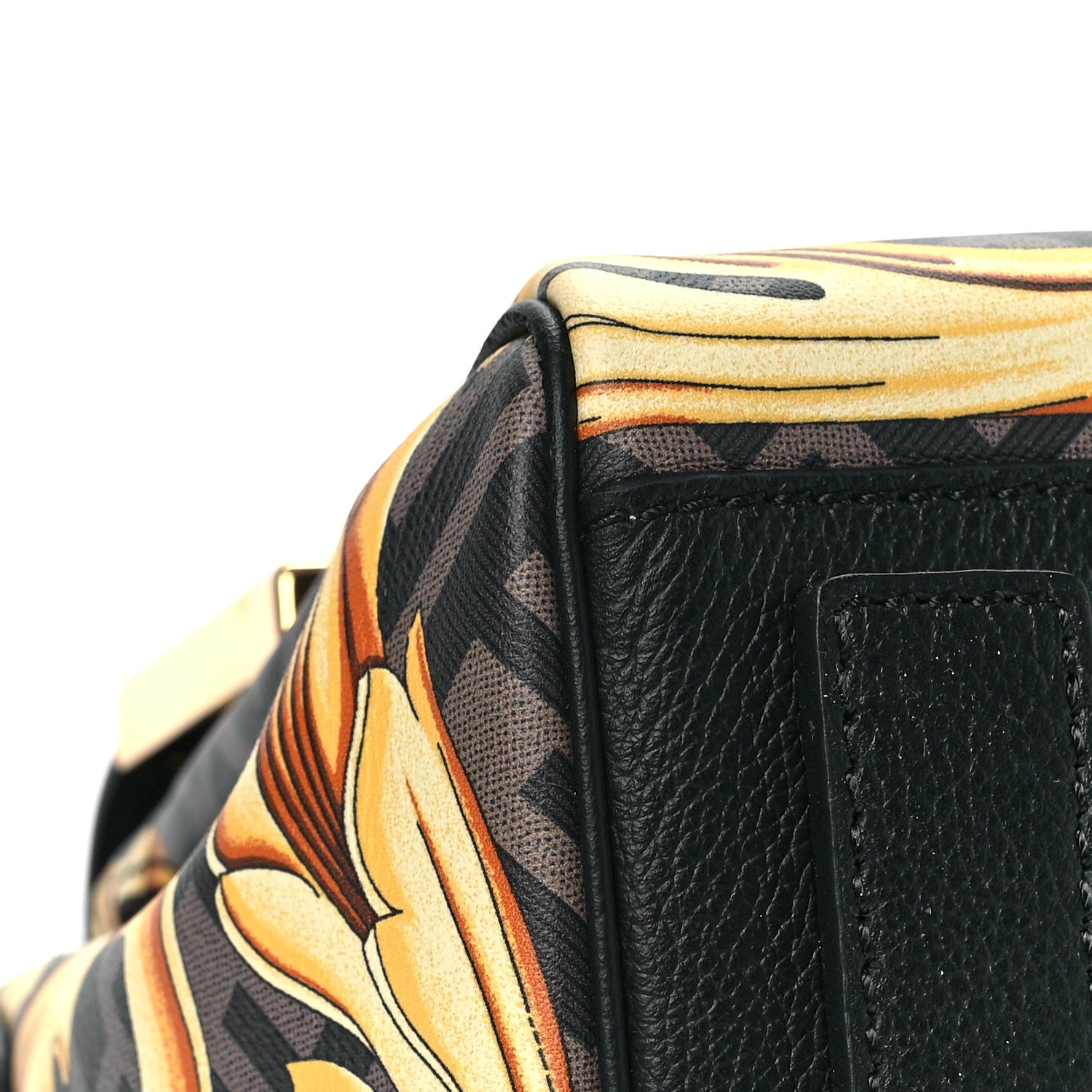 Versace X FENDI Grained Calfskin Fendace La Medusa Medium Top Handle Bag Black Multicolor 7 of 9