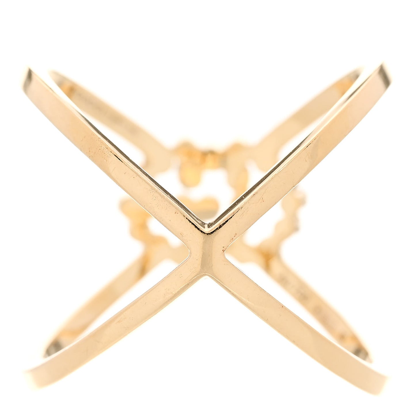 18K Yellow Gold Diamond Running G Cross Ring 55 7.25