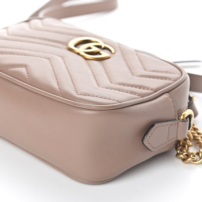 Gucci Calfskin Matelasse Mini GG Marmont Chain Shoulder Bag Porcelain Rose 8 of 8