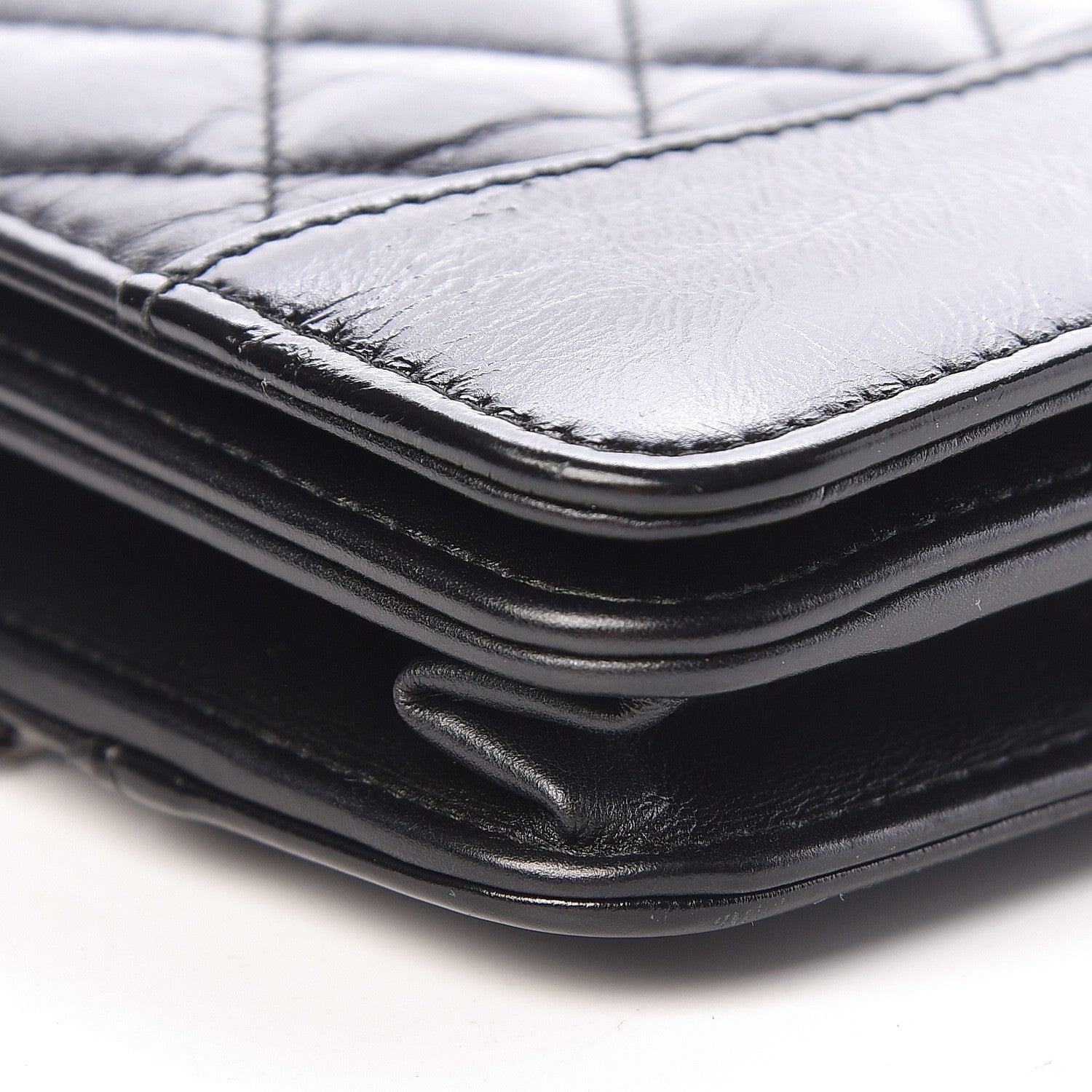 Chanel Aged Calfskin Quilted Gabrielle Wallet On Chain WOC Black 13 of 17