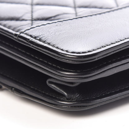 Chanel Aged Calfskin Quilted Gabrielle Wallet On Chain WOC Black 13 of 17