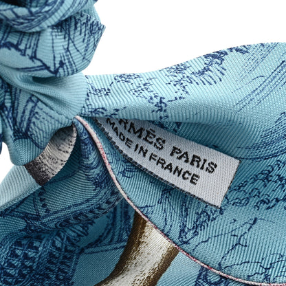 Hermes Silk Twilly Scrunchie Blue 3 of 3