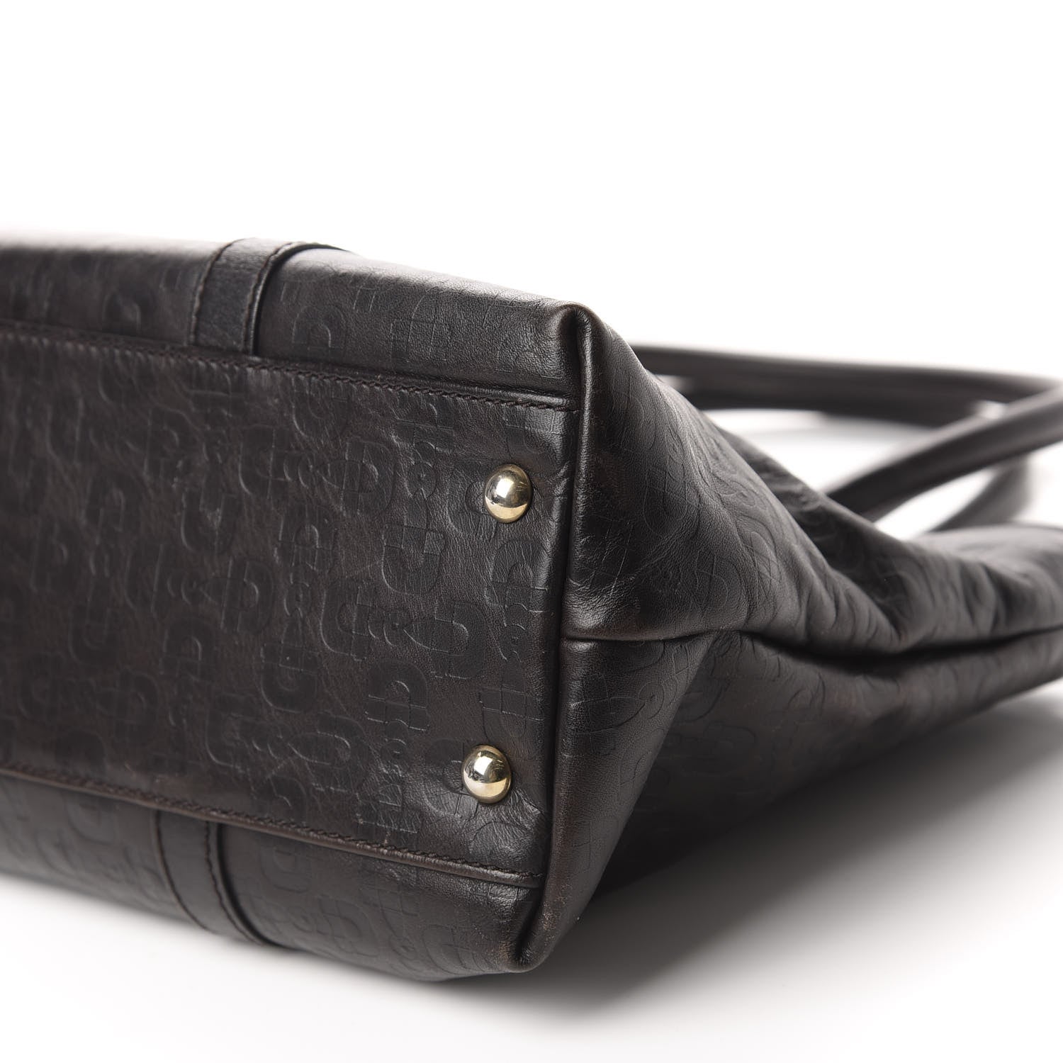 Gucci Calfskin Horsebit Embossed Joy Tote Black 7 of 11