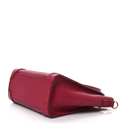 Celine Drummed Calfskin Nano Luggage Plum 9 of 9