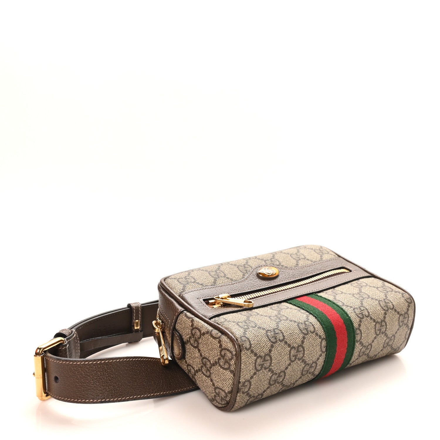 Gucci GG Supreme Monogram Web Small Ophidia Belt Bag 85 34 Dark Brown 4 of 11