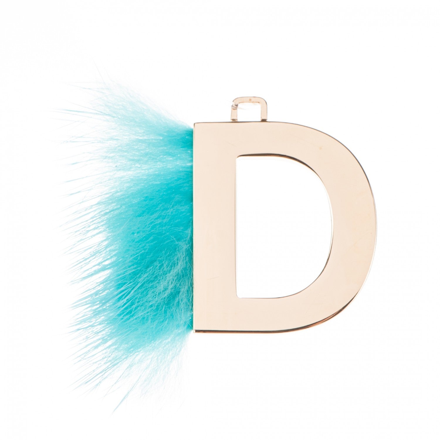 Fendi Mink Fur D ABClick Bag Charm Aqua 1 of 5
