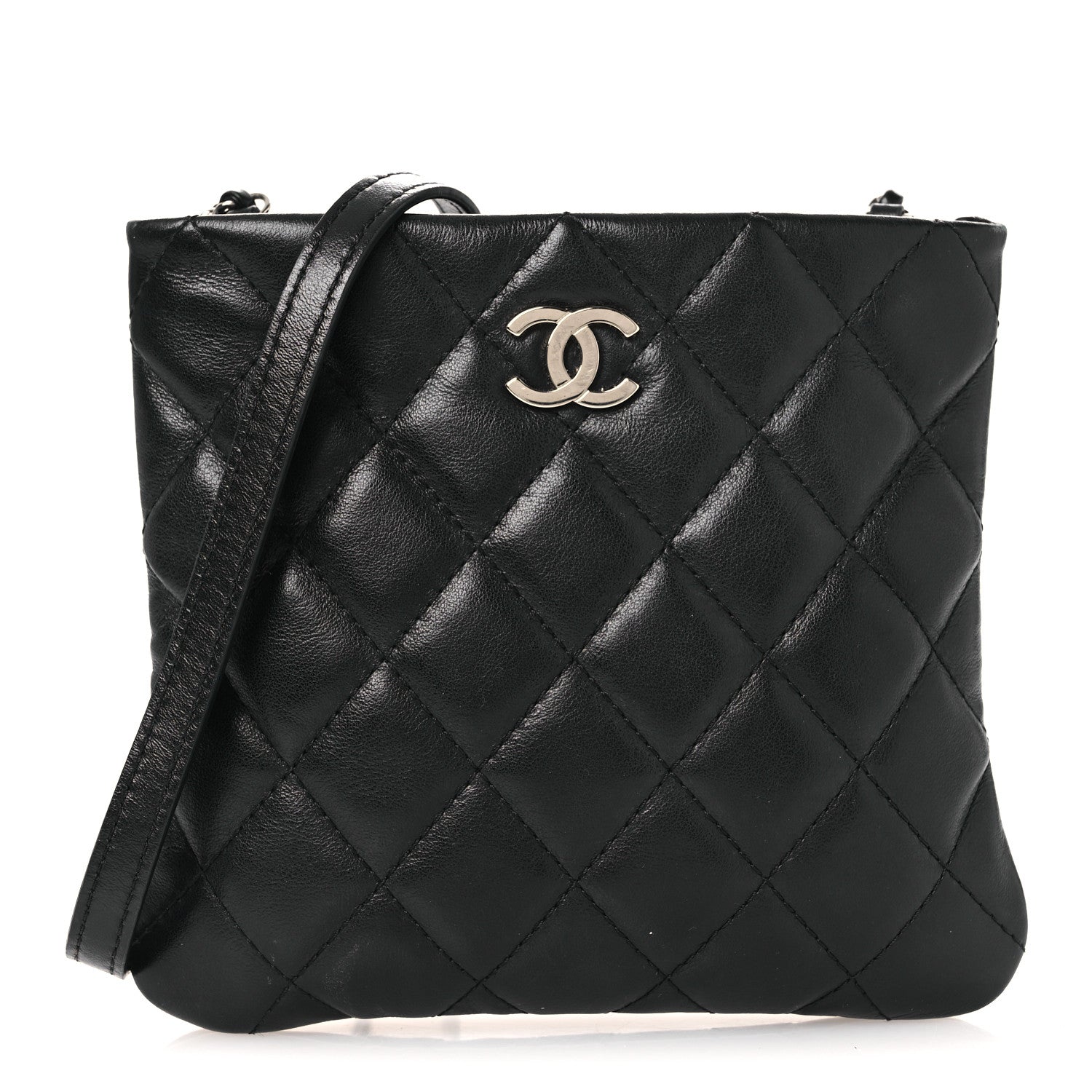 Chanel Calfskin Quilted Crossbody Bag Black 1 of 12