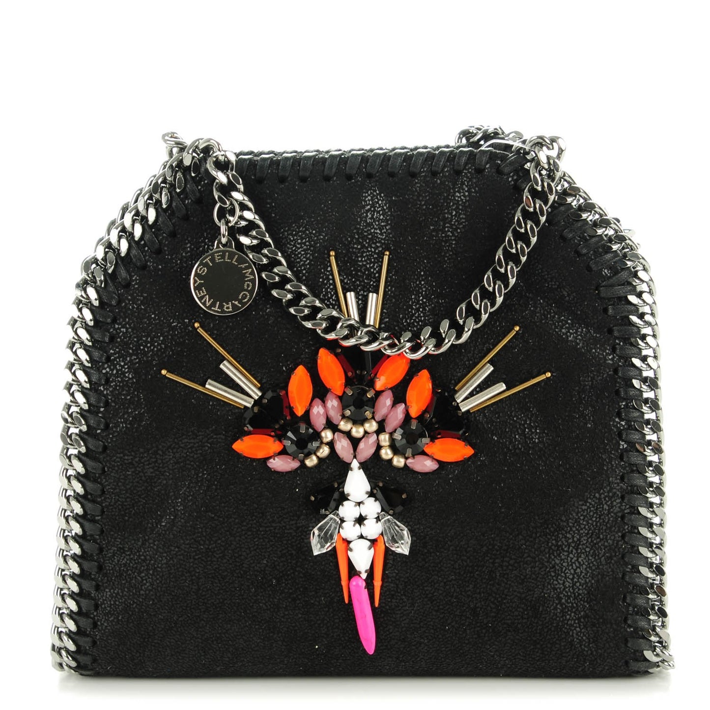 Shaggy Deer Tiny Falabella Embellished Crossbody Tote Black