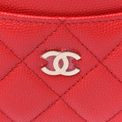 Chanel Caviar Quilted Card Holder Red 4 of 4
