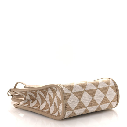 Prada Jacquard Saffiano Triangolo Symbole Embroidered Micro Tote Corda Talco 4 of 11