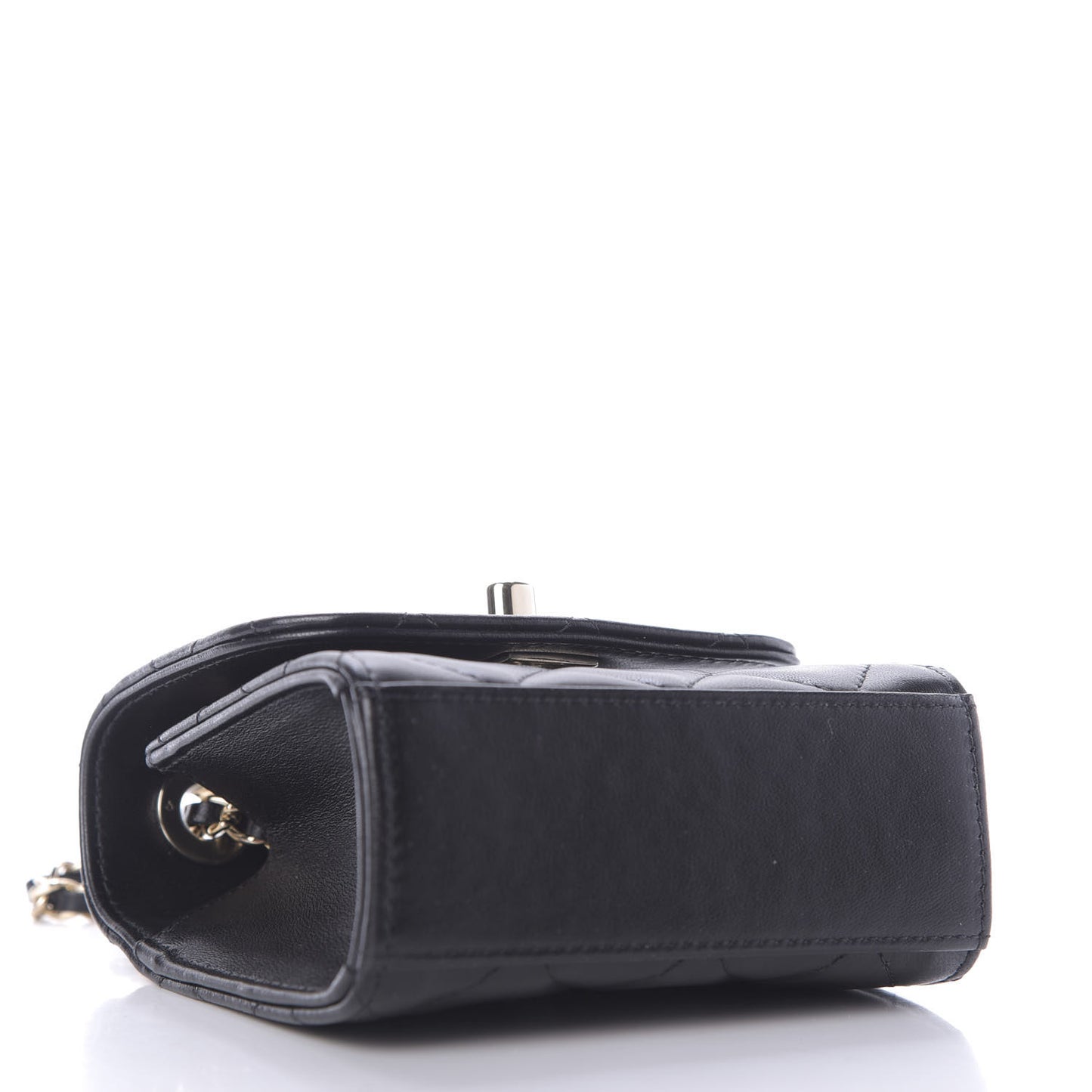 Lambskin Quilted Mini Trendy CC Chain Wallet Black