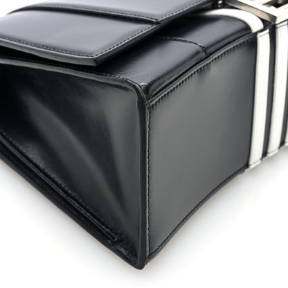 Balenciaga X ADIDAS Shiny Box Calfskin Medium Hourglass Top Handle Bag Black White 8 of 9