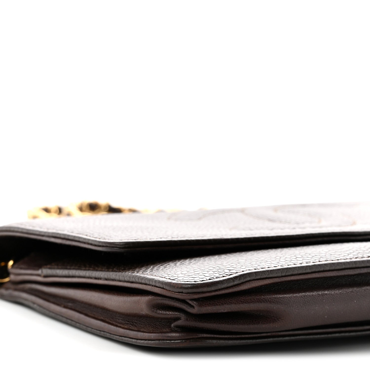 Chanel Caviar Timeless CC Wallet On Chain WOC Dark Brown 10 of 14