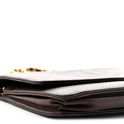 Chanel Caviar Timeless CC Wallet On Chain WOC Dark Brown 10 of 14