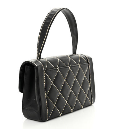 Chanel Calfskin Quilted Wild Stitch Flap Black 3 of 13