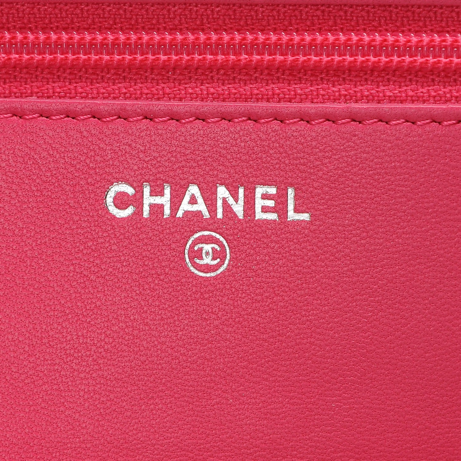 Chanel Lambskin Quilted Wallet On Chain WOC Dark Pink 6 of 8