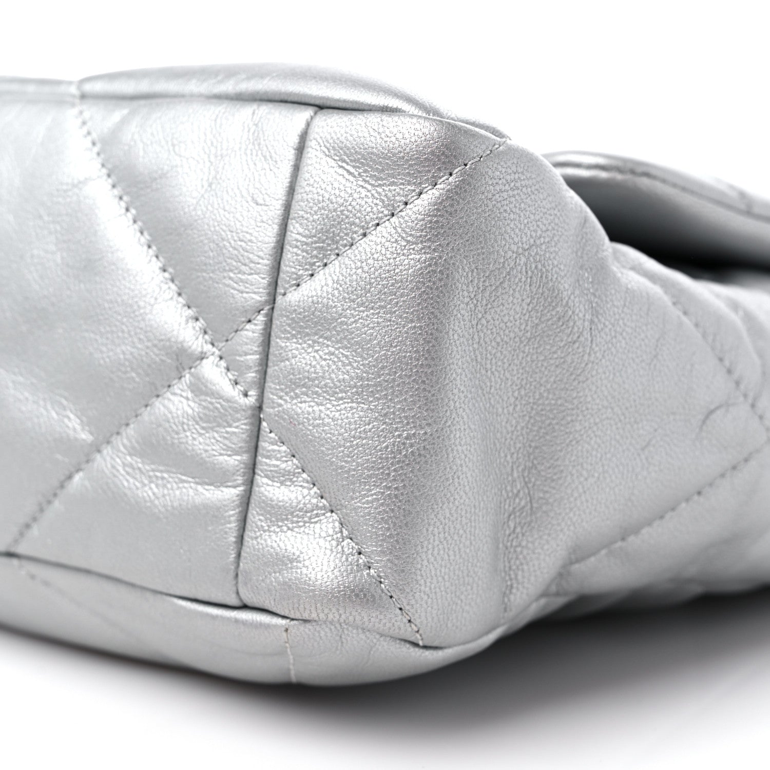 Chanel Metallic Goatskin Quilted Large Chanel 19 Flap Silver 9 of 11