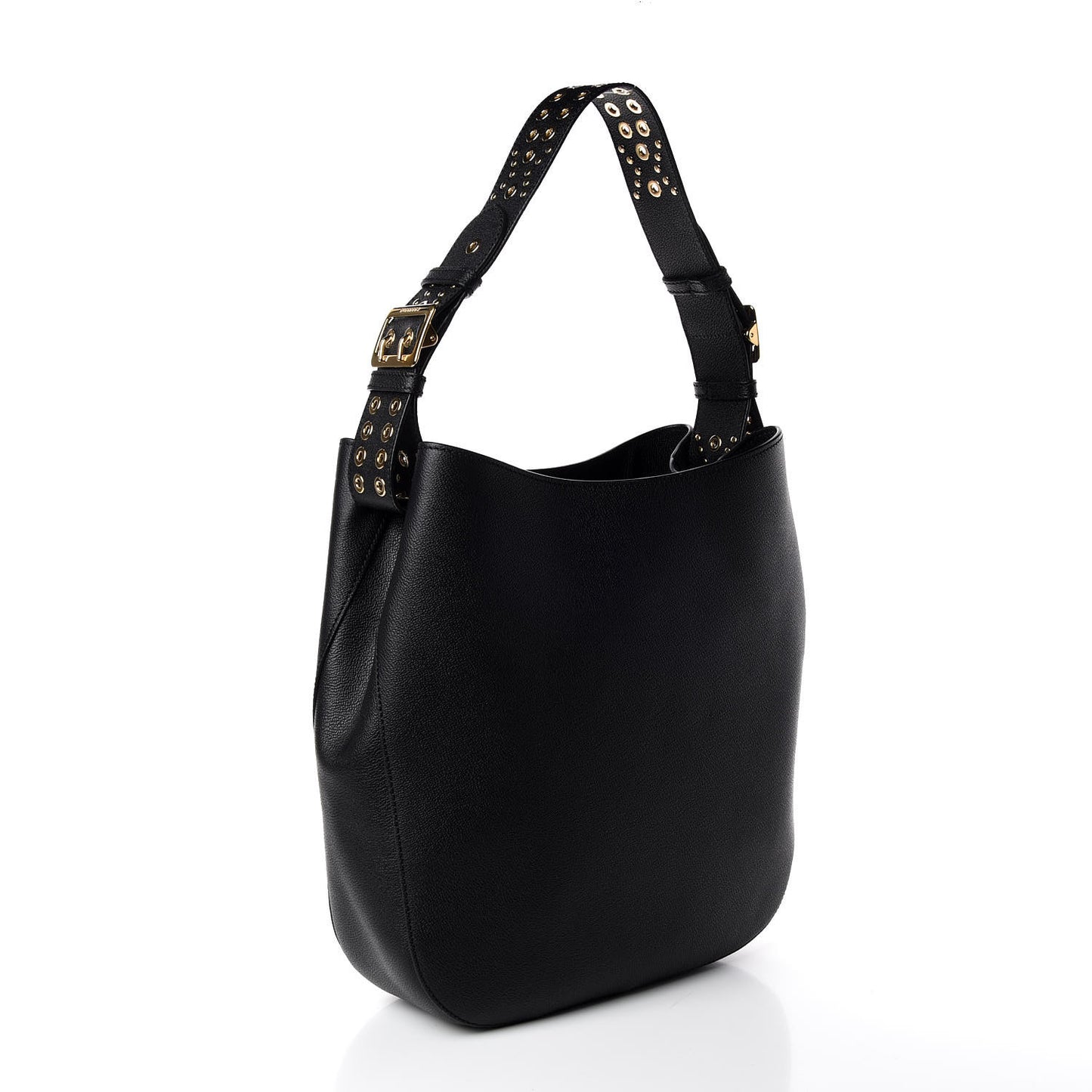 Soft Grainy Calfskin Studded Small Elmstone Hobo Black