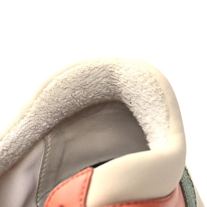 Chanel Nylon Lambskin Suede Calfskin CC Sneakers 37 Coral Light Blue White 8 of 8