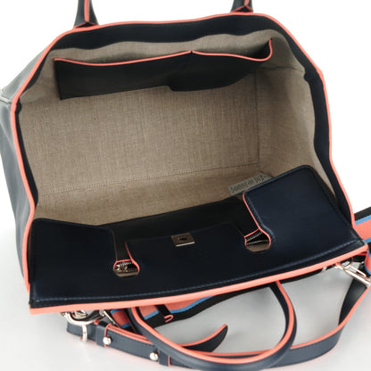 Versace Calfskin Large Palazzo Empire Bag Deep Navy Flamingo 5 of 7