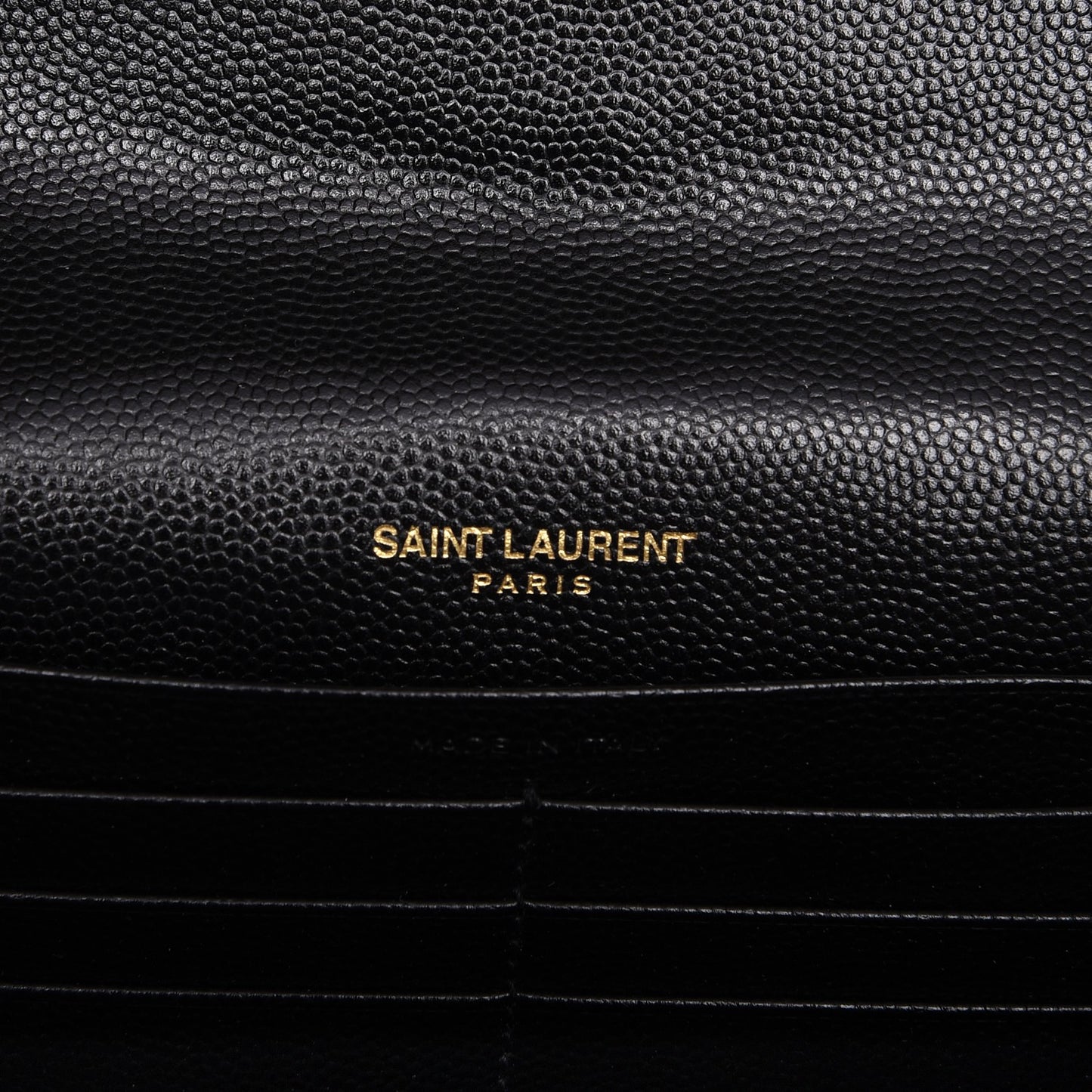 Grain De Poudre Matelasse Chevron Monogram Flap Wallet Black