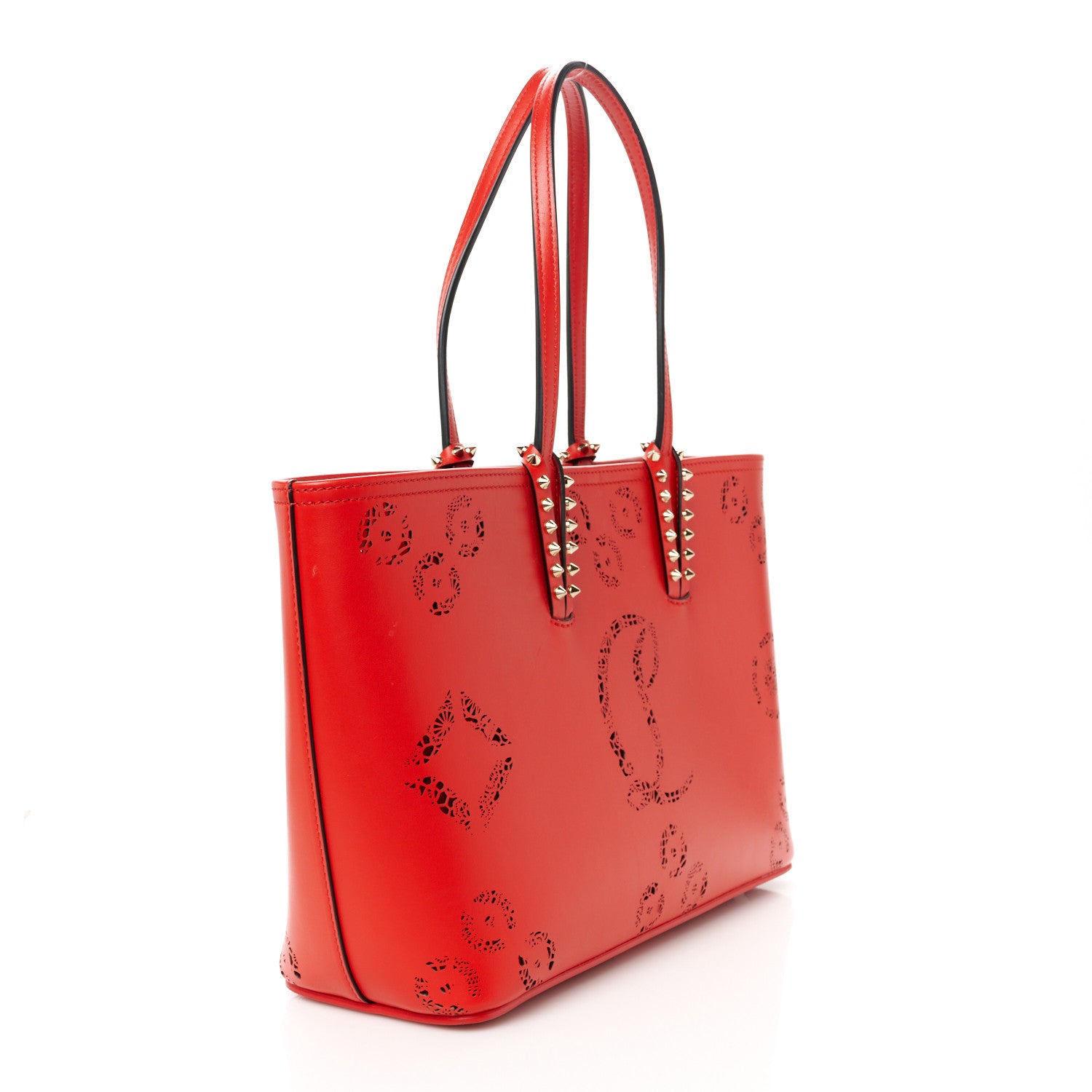Christian Louboutin Calfskin Loubinthesky Perforated Small Cabata Tote Ole 3 of 9