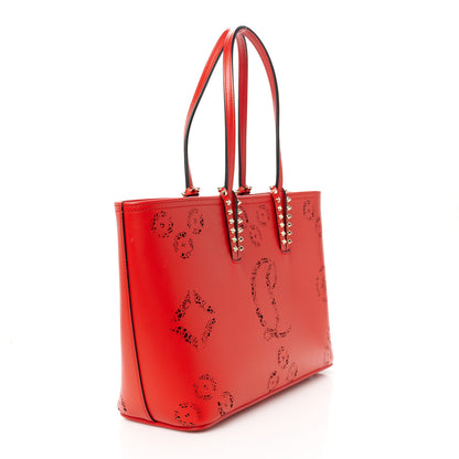 Christian Louboutin Calfskin Loubinthesky Perforated Small Cabata Tote Ole 3 of 9