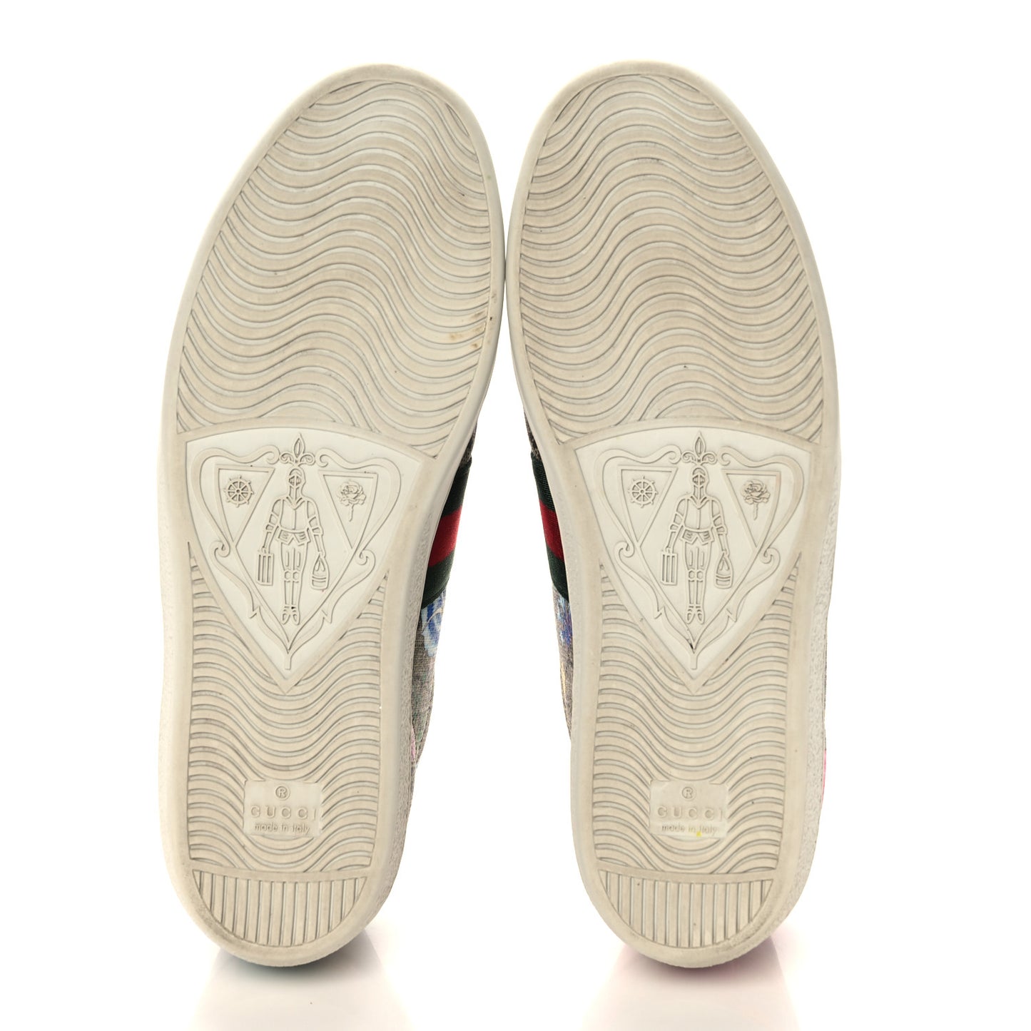 GG Supreme Monogram Flora Web Womens Ace Sneakers 39.5 Beige Multicolor Rosso
