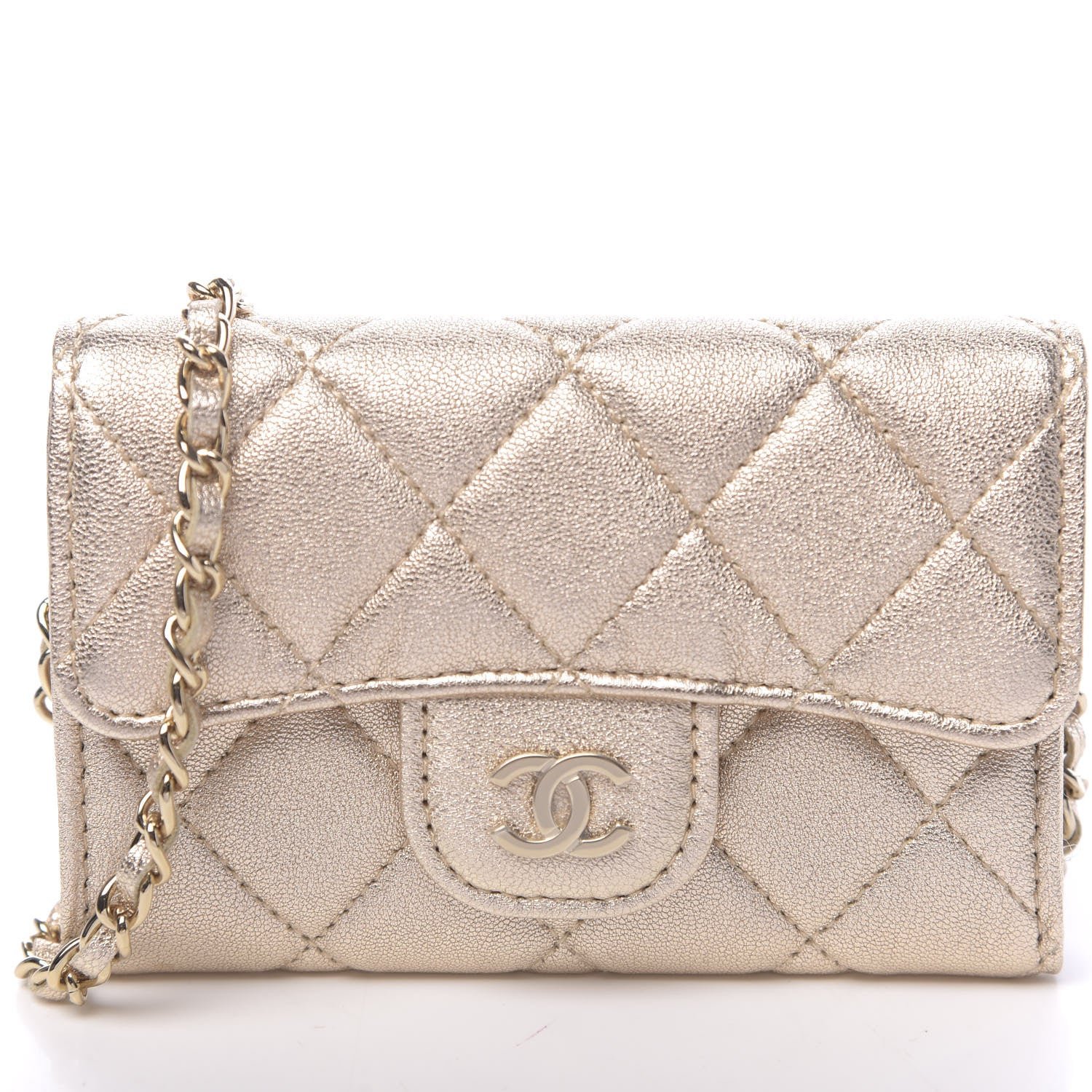 Chanel Metallic Lambskin Quilted Flap Chain Waist Bag Gold 11 of 11