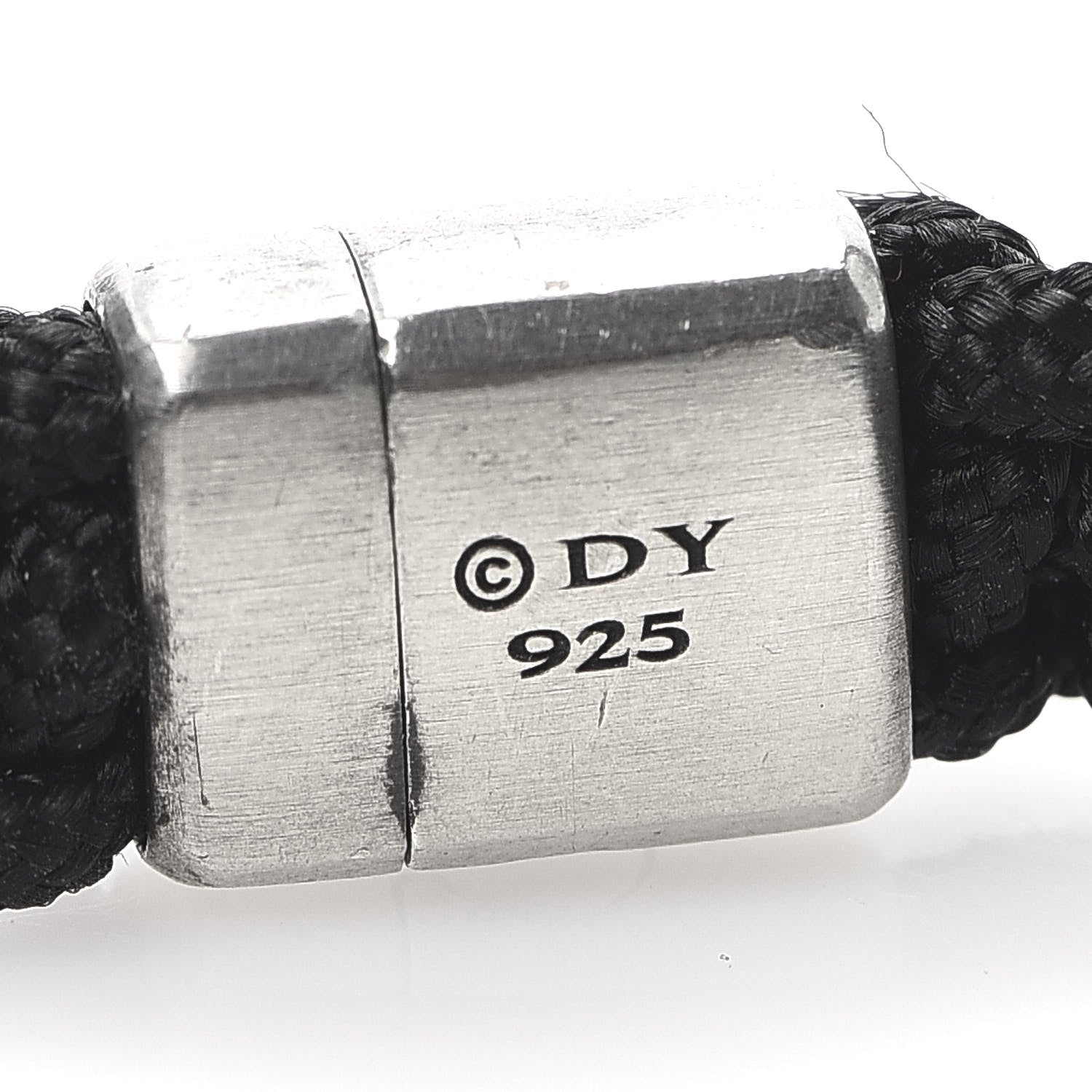 David Yurman Sterling Silver Nylon Forged Carbon Bracelet 5 of 6