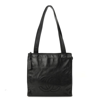 Chanel Lambskin CC Stitched Logo Tote Black 1 of 12