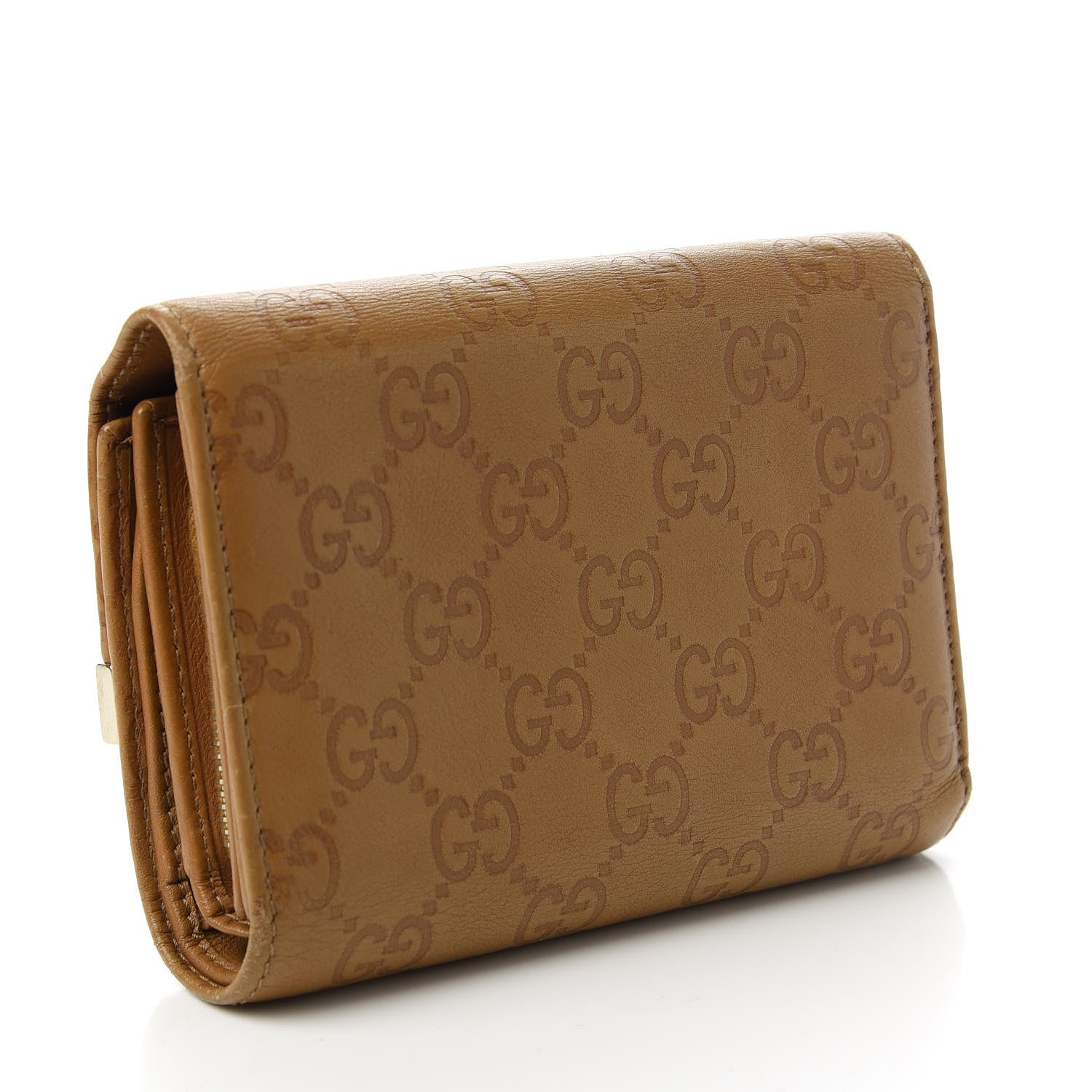 Gucci Guccissima Signature Dice Compact Trademark Wallet New Banana 3 of 11