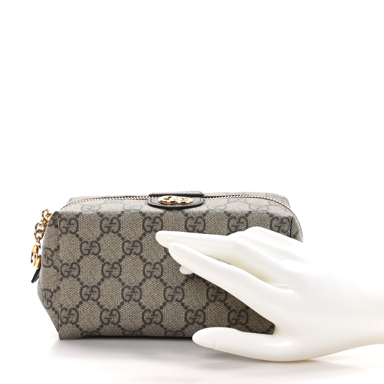 Gucci Soft GG Supreme Monogram Calfskin Medium Ophidia Cosmetic Case Beige Ebony New Acero 2 of 11