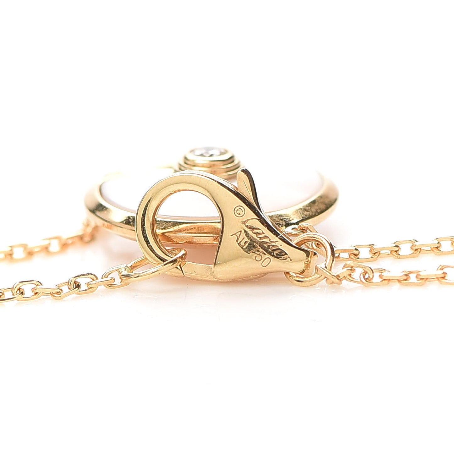 18K Yellow Gold Diamond Mother of Pearl Amulette de Cartier Bracelet
