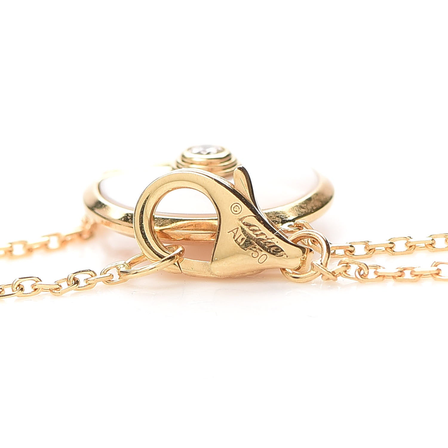 Cartier 18K Yellow Gold Diamond Mother of Pearl Amulette de Cartier Bracelet 5 of 7