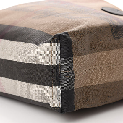 Burberry Coated Canvas Mega Check Medium Doodle Tote Black 8 of 9