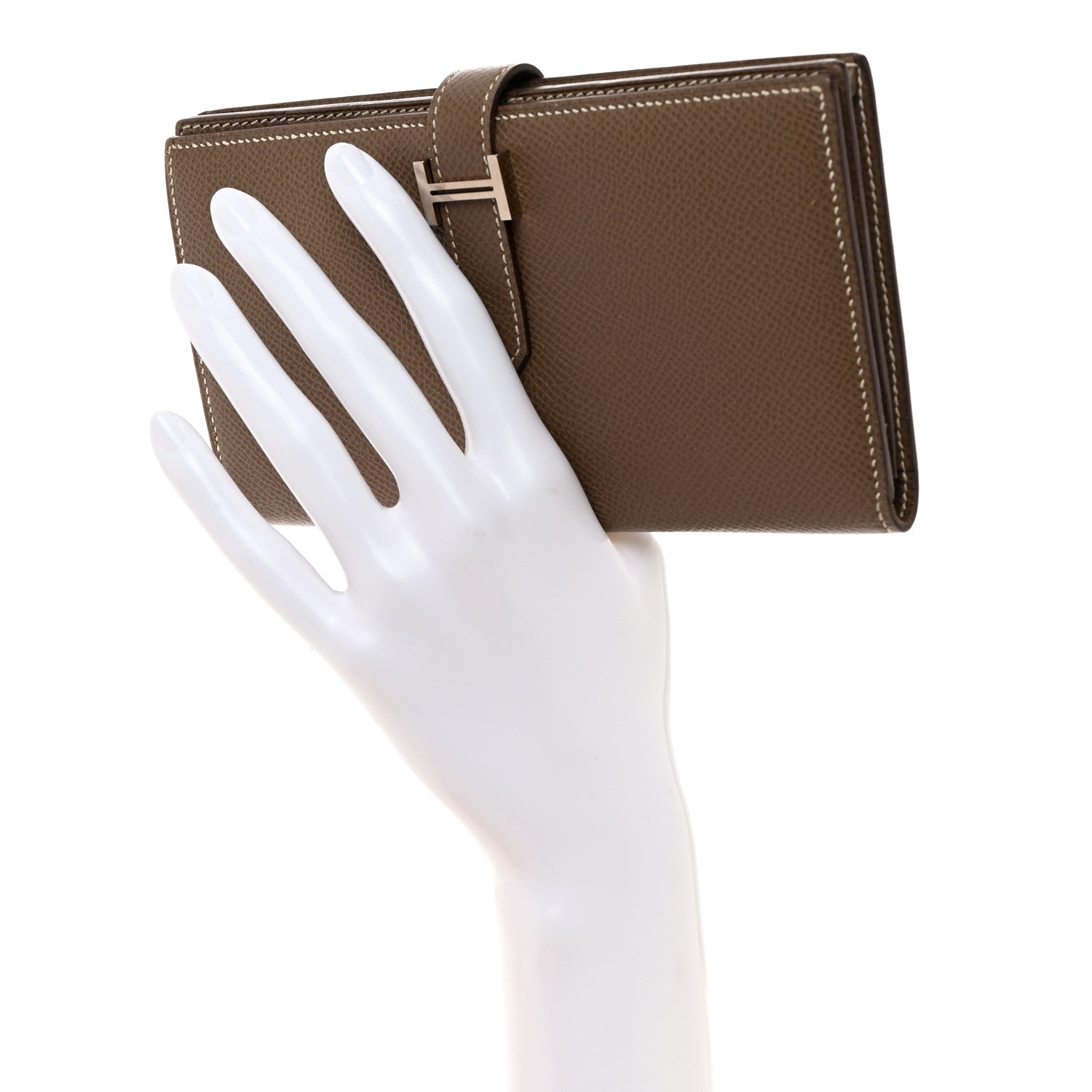 Hermes Epsom Bearn Gusset Wallet Etoupe 2 of 8