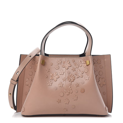 Valentino Garavani Smooht Calfskin Floral Small Go Logo Escape Shopper Poudre 1 of 11