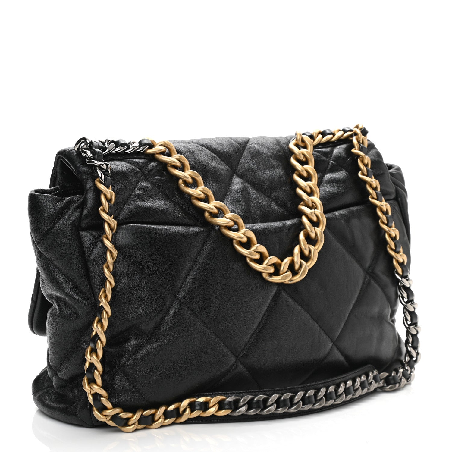 Chanel Goatskin Quilted Maxi Chanel 19 Flap Black 2 of 9